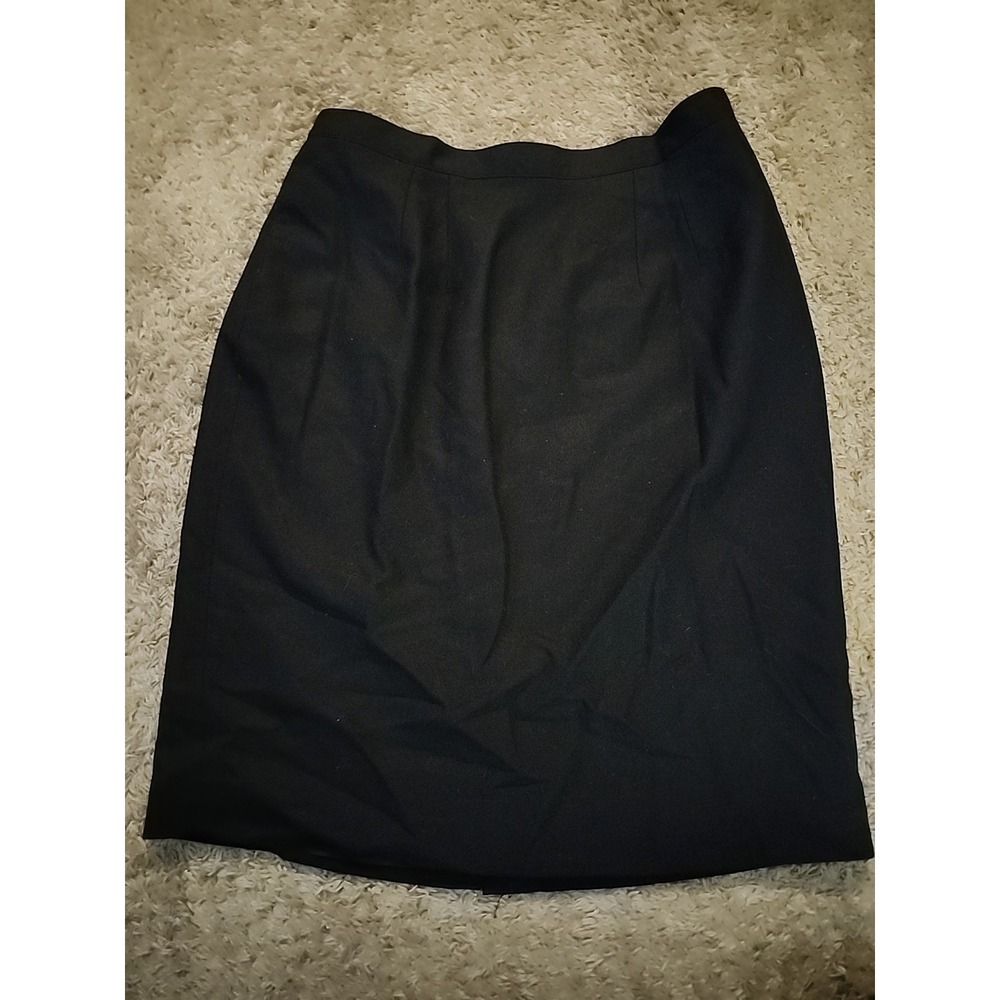 AMANDA SMITH Women's 100% Pure Wool Pencil Skirt Black Size 18W Plus
